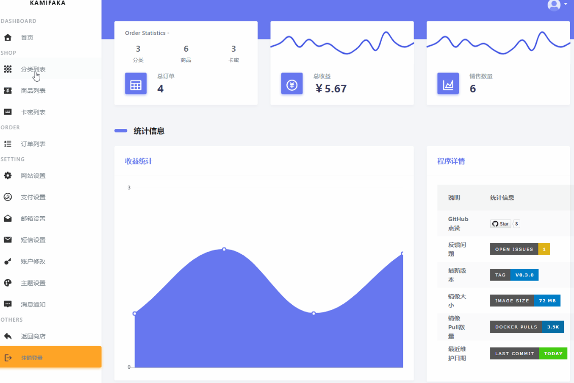 VUE3.0高颜值卡密发卡系统 虚拟商品知识付费源码 图片