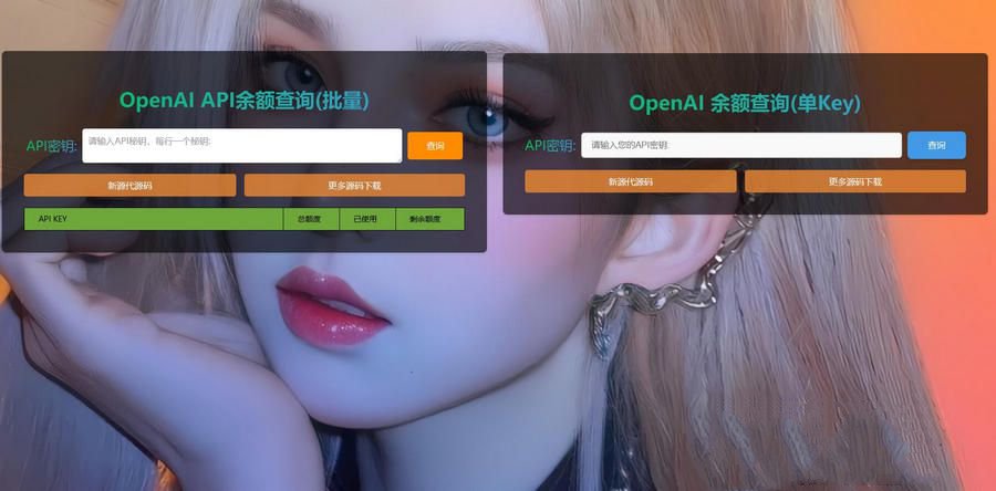 OpenAI余额在线查询工具源码 图片